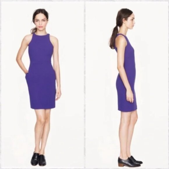 J. Crew Byzantine Crepe Cutaway Sheath Mini Dress 4 - Picture 2 of 12